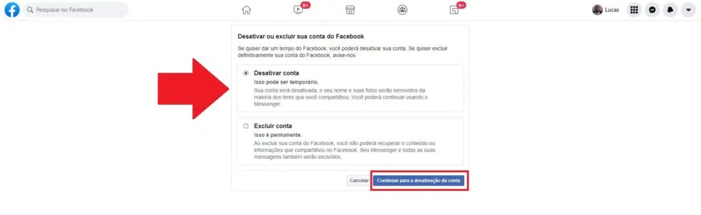 Como desativar o facebook temporariamente