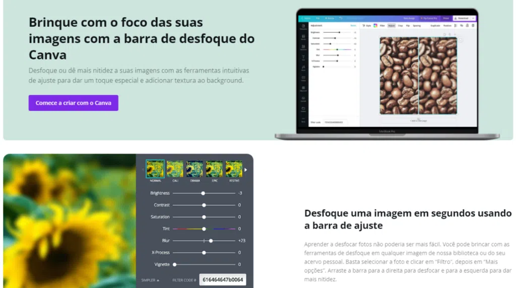 Usar canva para desfocar fotos