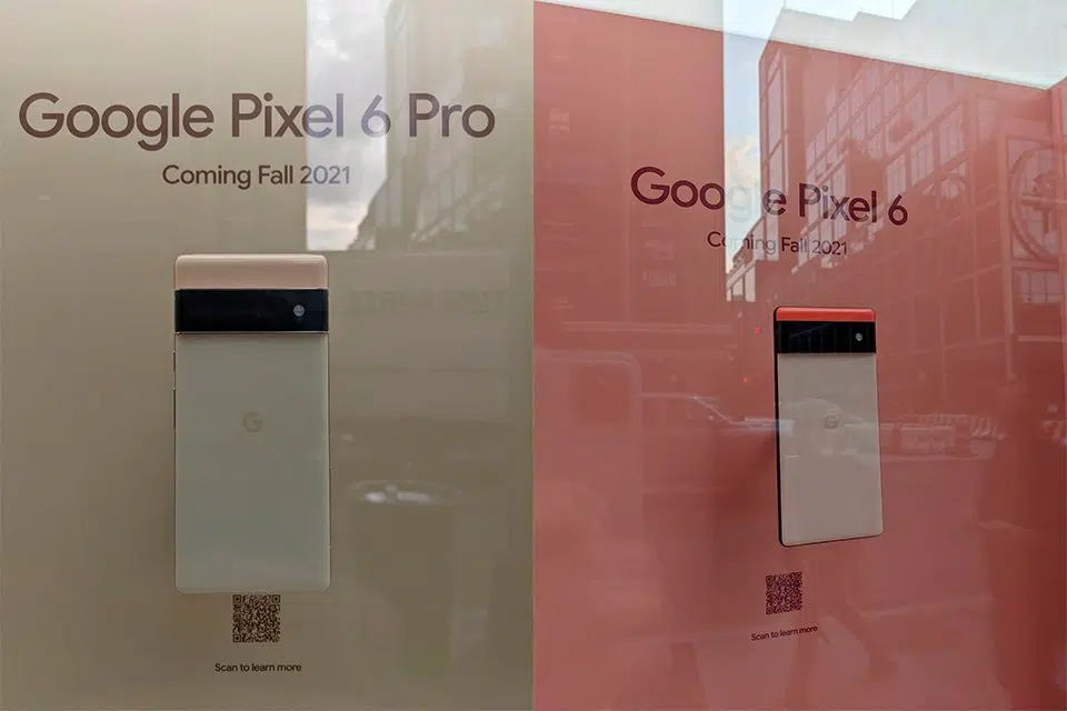 Imagens do pixel 6 e pro 6 exibidos em nova york