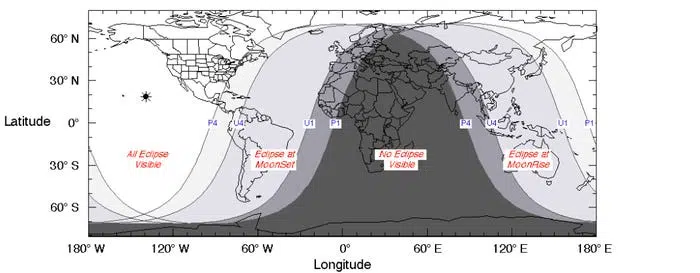 Mapa eclipse lunar 19 de novembro