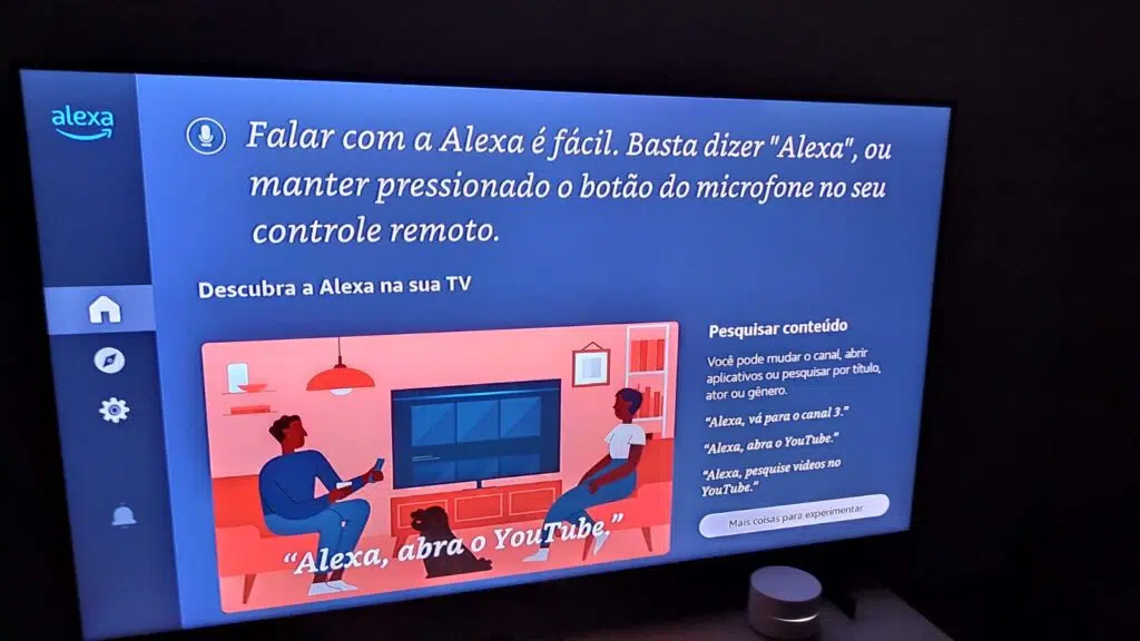 Tela da alexa na samsung crystal uhd 4k (au8000)