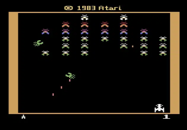 Galaxian, uma espécie de clone de space invaders, foi um dos primeiros grandes sucessos em cores.