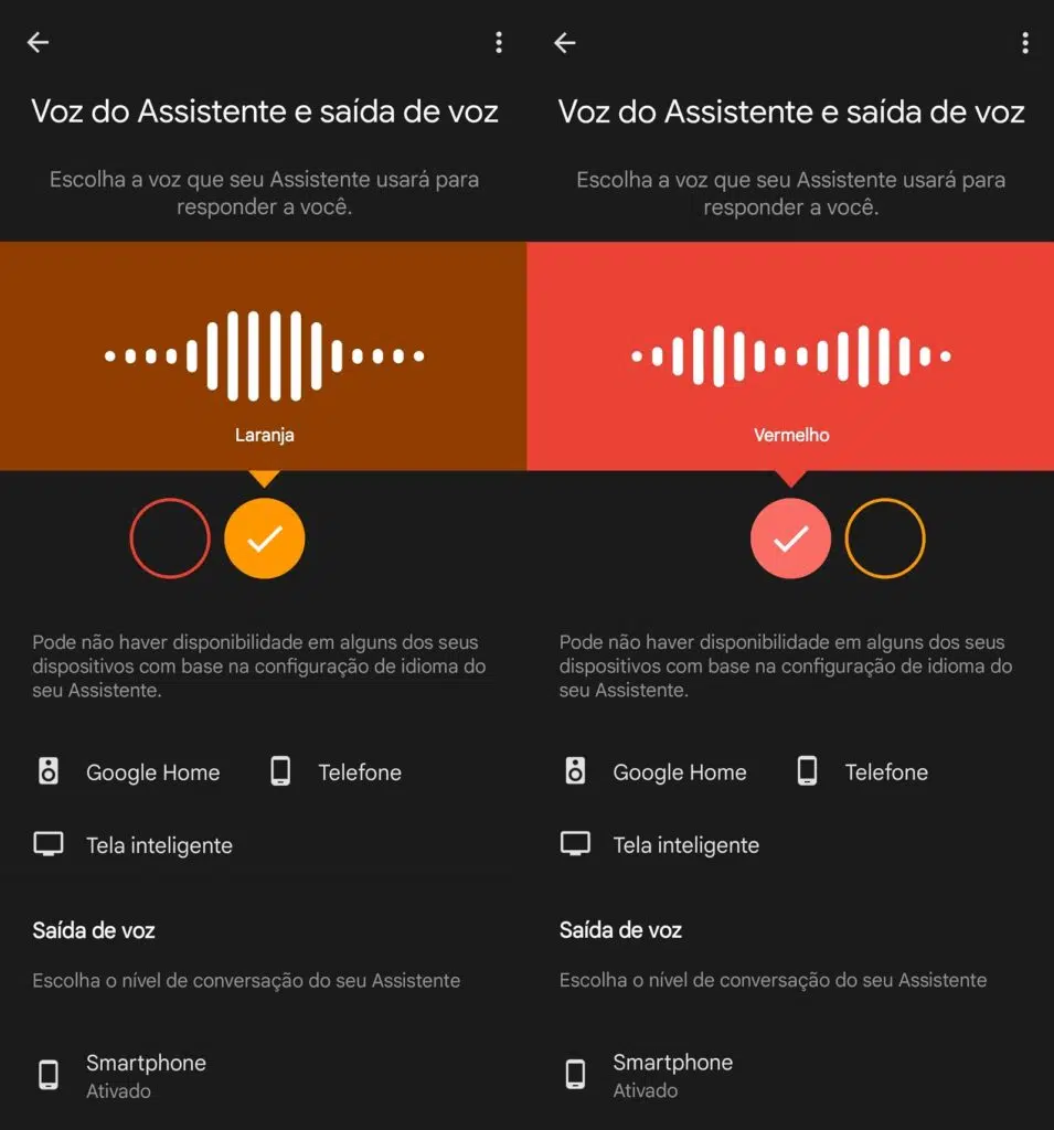 É possível mudar a voz do google assistente no android