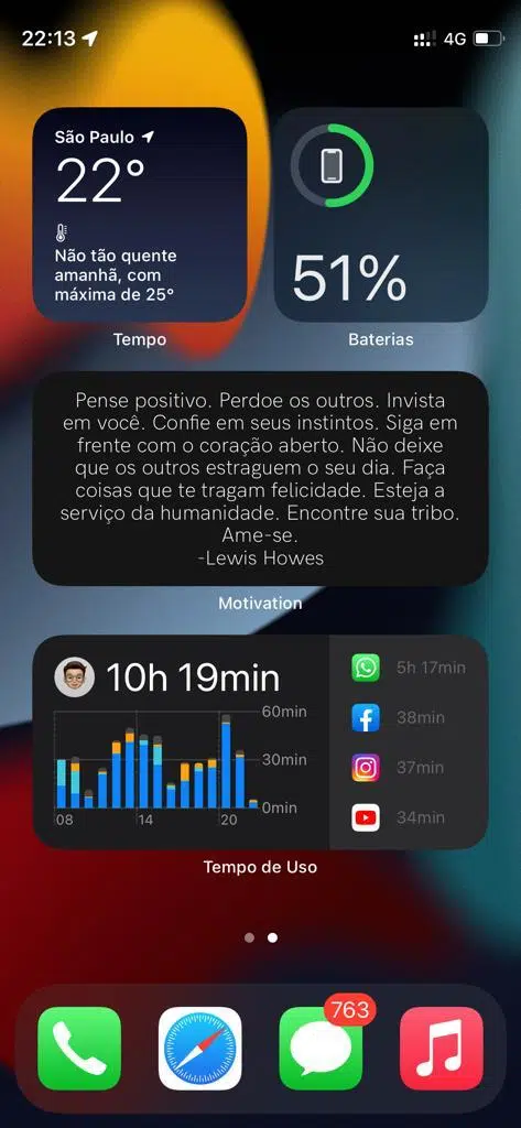 Widgets no iphone