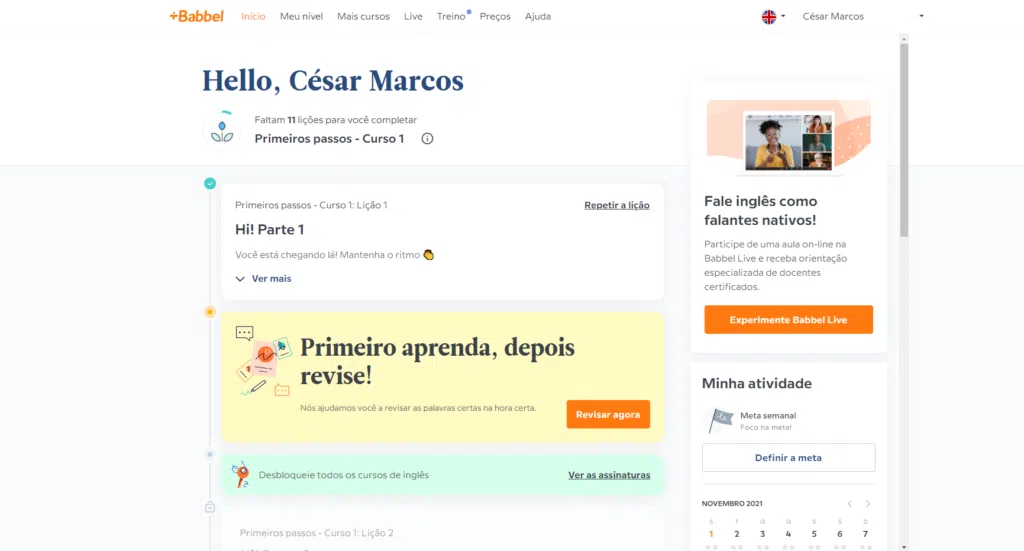 O babbel é uma forma de aprender inglês sem gastar nada