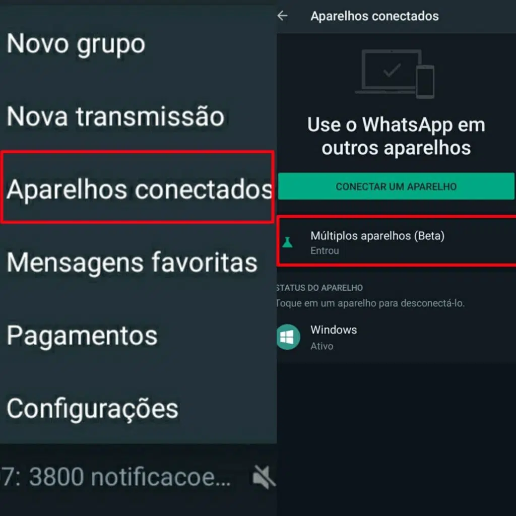 Imagem explicativa de como usar whatsapp em até 4 aparelhos