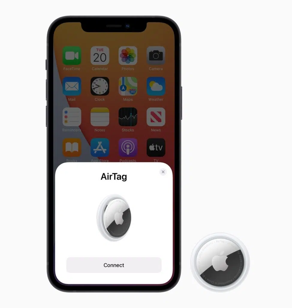 Apple airtag conectada a um iphone