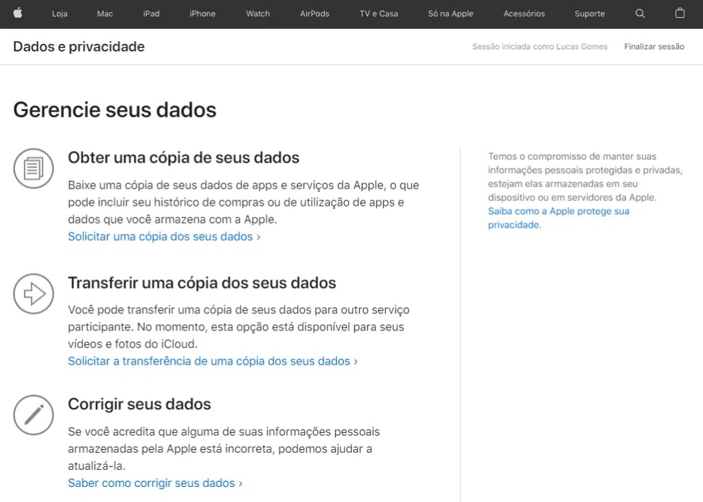 Tutorial sobre como transferir fotos do icloud pro google fotos. Reprodução: lucas gomes/showmetech