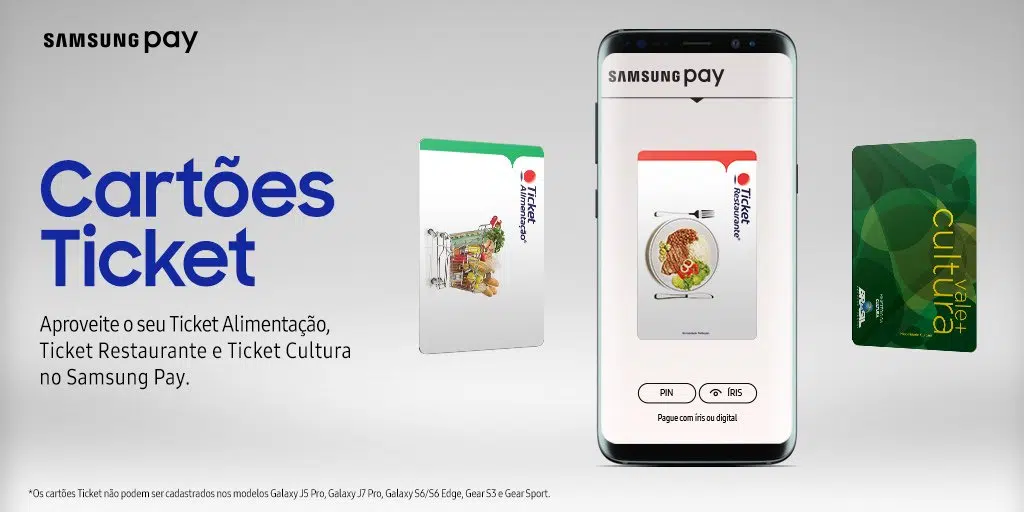 Cartões ticket no samsung pay