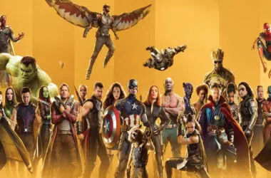 Foto com todos os personagens dos filmes da marvel