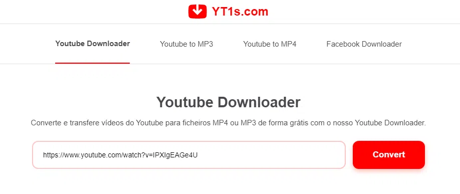 Baixar vídeos do youtube com yt1s