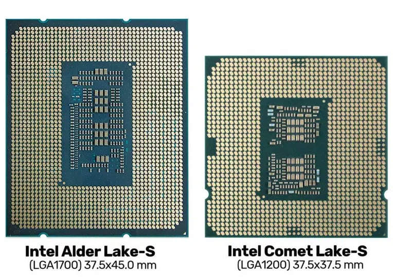 Diferente de tamanho entre lga 1700 vs lga 1200