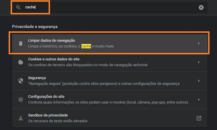 Como limpar o cache no google chrome