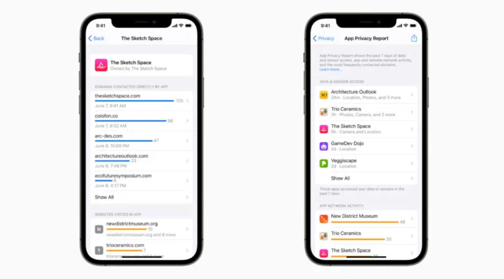 App privacy report da apple disponível ios 15. 2