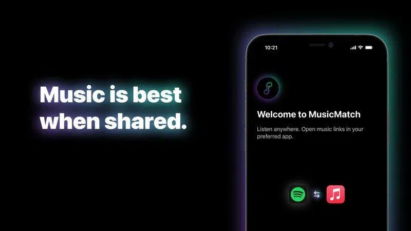 Abra links do spotify no apple music e vice-versa com o musicmatch. Reprodução: macrumors