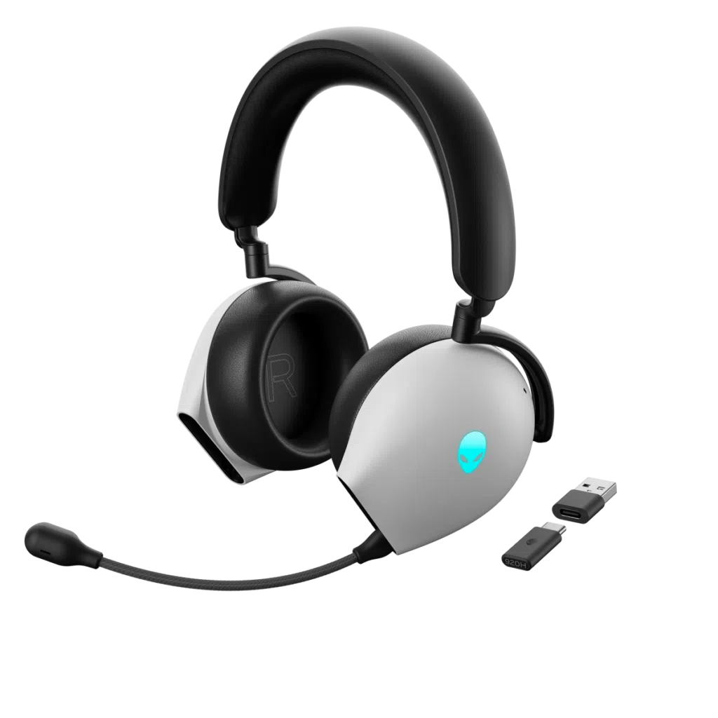 Headset 920h com o dongle e adptador para conexão (divulgação/dell)