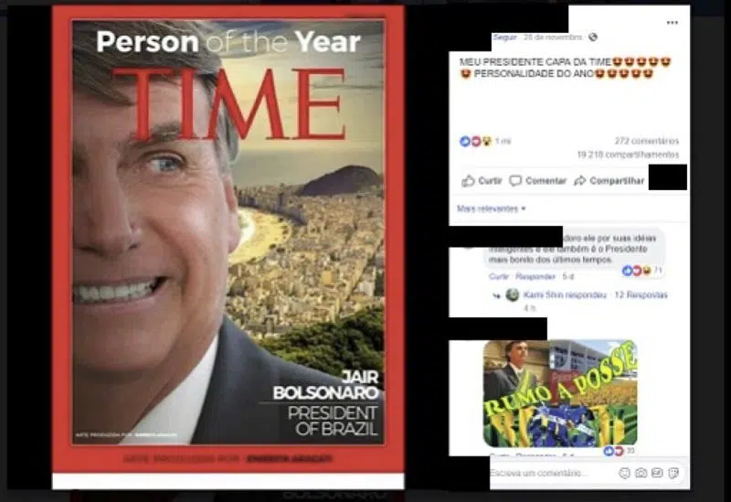 Publicação falsa de bolsonaro como person of the year