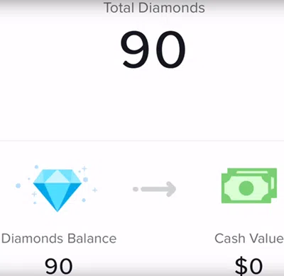 Ganhe diamonds via live gifts ou video gifts, então, converta-os em dinheiro e transfira para sua conta corrente atual. Reprodução: alphr