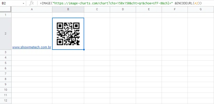 Gere códigos qr. Dicas do google planilhas