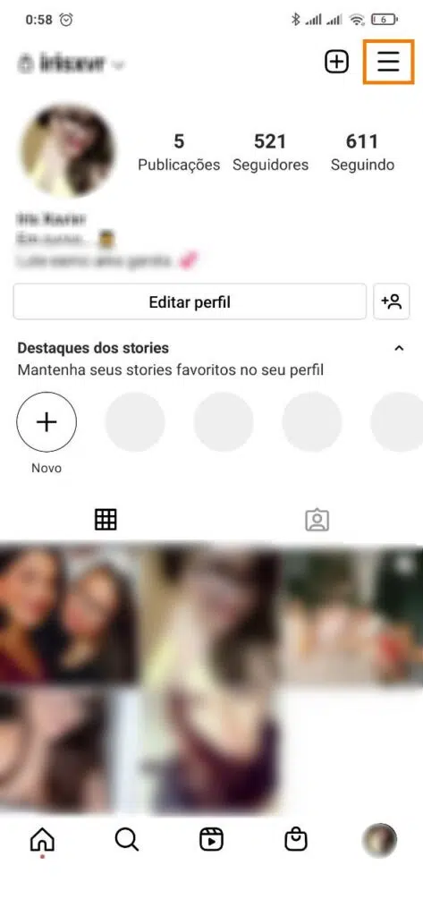 Modo escuro no instagram para android