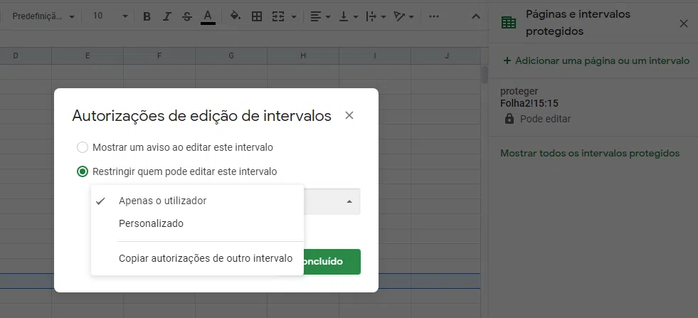 Bloqueie acesso a células. Dicas do google planilhas