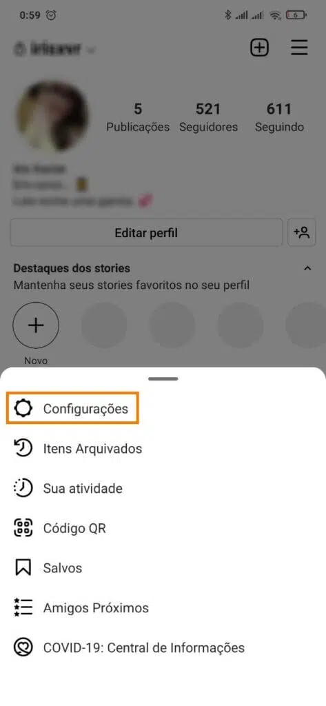 Modo escuro no instagram para android