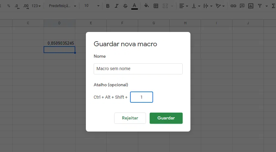 Crie macros. Dicas do google planilhas