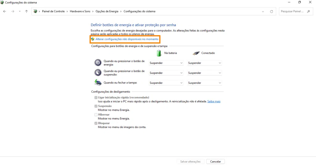 Ative a inicialização rápida para melhorar o ssd lento no windows 11