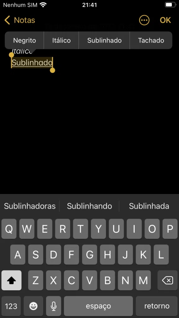 Como aplicar formatação de texto no iphone