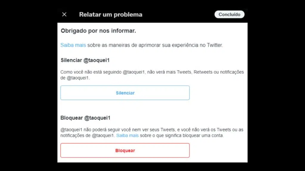 Passo 4 de como denunciar desinformação no twitter