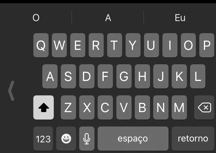 Teclado reduzido para digitar com uma mão no iphone