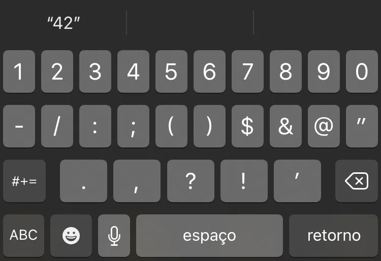 Teclado numérico do iphone