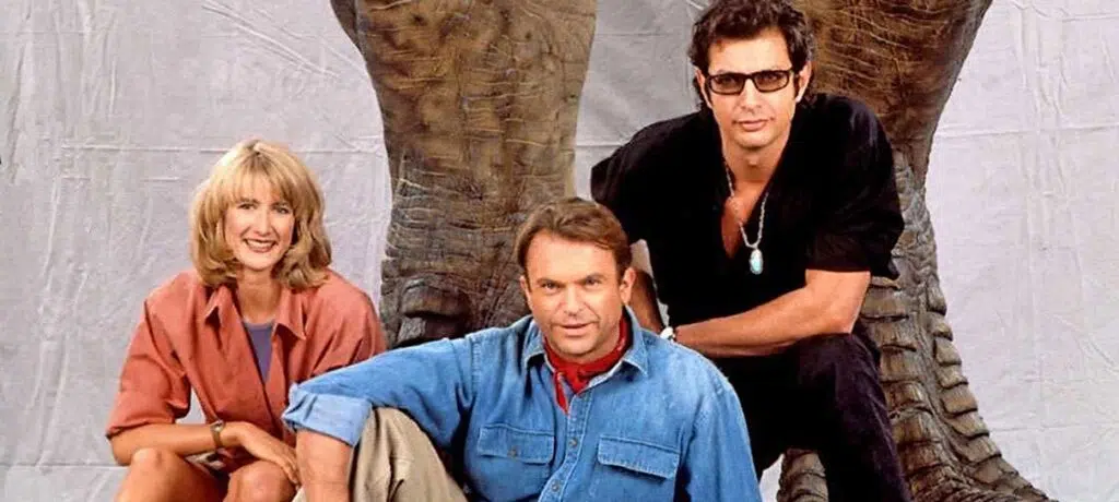 Laura dern, sam neill grant e jeff goldblum  de jurassic park