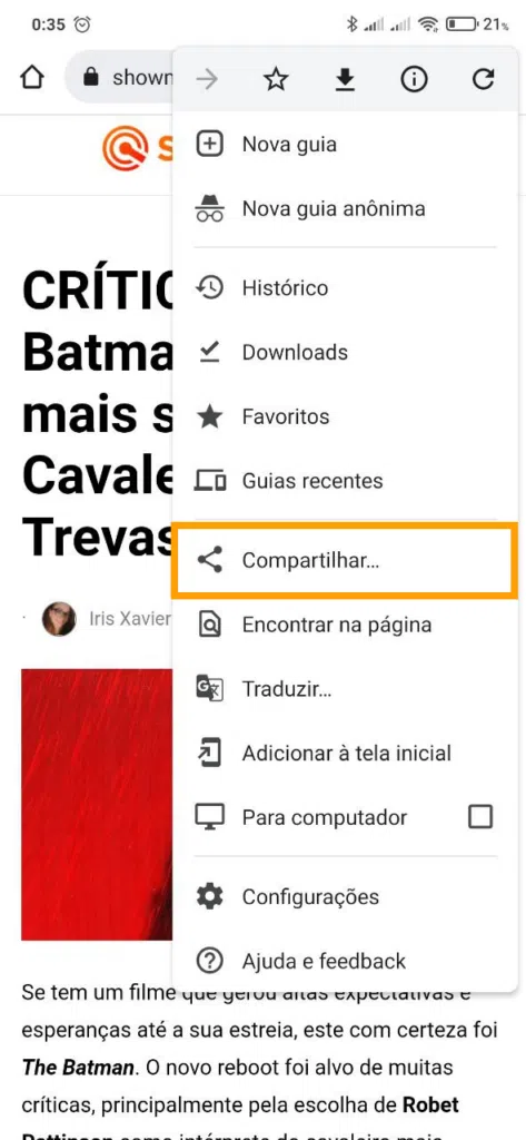 Salvar uma página em pdf no android via chrome