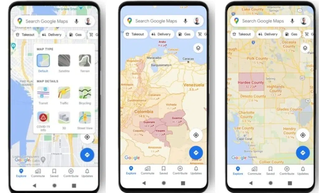 Google maps e covid-19