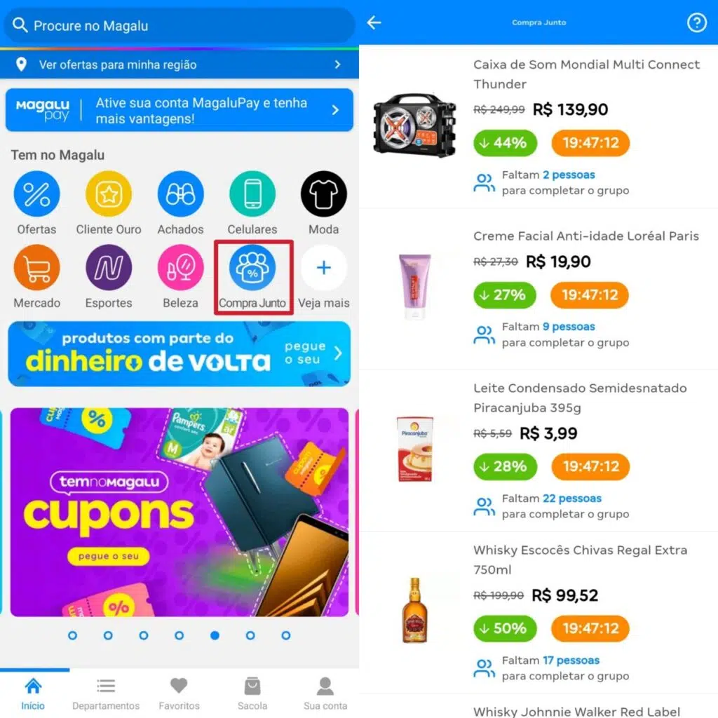 Rede social de compras da magalu