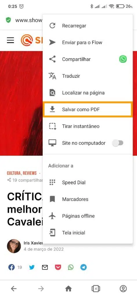 Salvar página em pdf no android