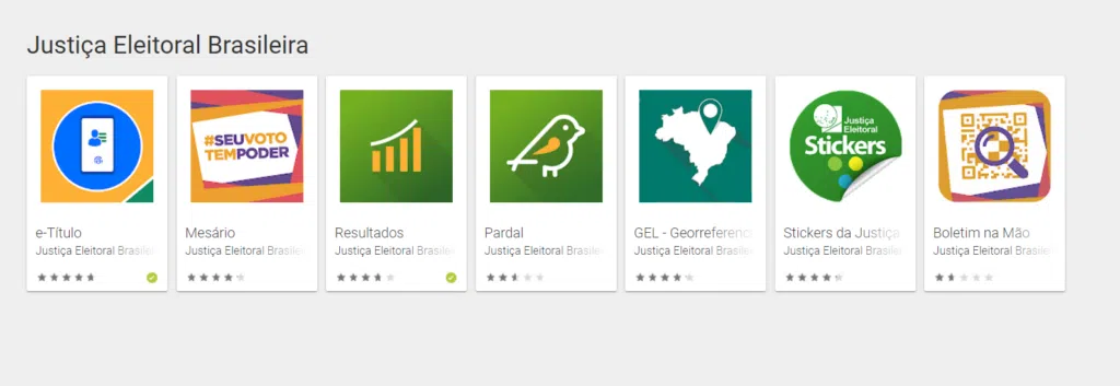 Aplicativos da justiça eleitoral brasileira para android