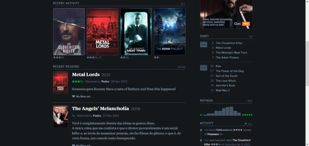 Perfil do letterboxd