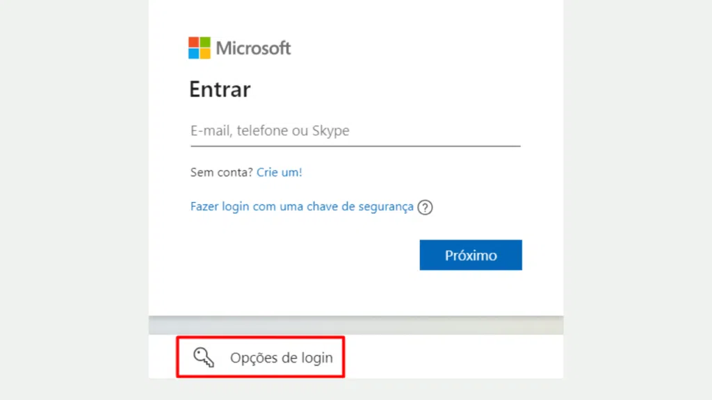 Processo de como saber endereço da conta do hotmail que foi esquecido