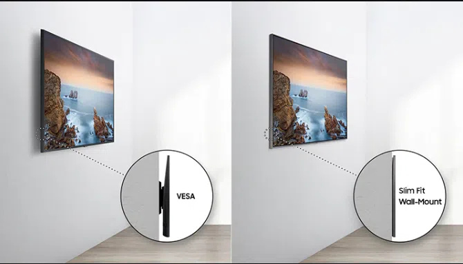 Slim fit wall mount