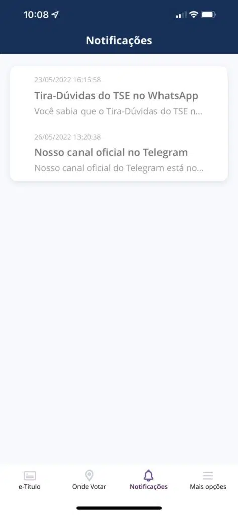 Visando combater a desinformação durante o ano eleitoral de 2022 e possíveis consequentes eleições, o app e-título agora será uma fonte de informações oficiais sobre o processo eleitoral. Reprodução: lucas gomes, showmetech