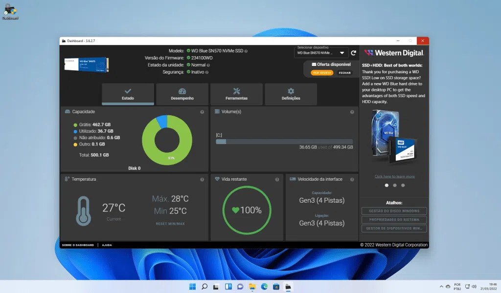 Review: ssd wd blue sn570 nvme 500gb. A western digital fez um ótimo trabalho com o ssd wd blue sn570 nvme, com velocidade de gravação real superior à informada pela fabricante. Confira a avaliação