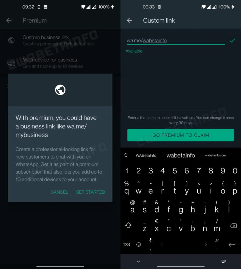 Recurso de link personalizado do whatsapp premium