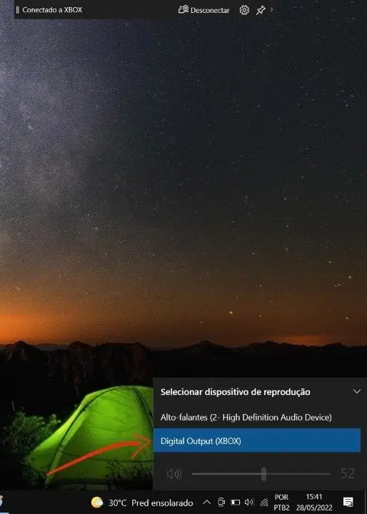 Como alternar a saída de som entre pc e televisão conectada ao xbox