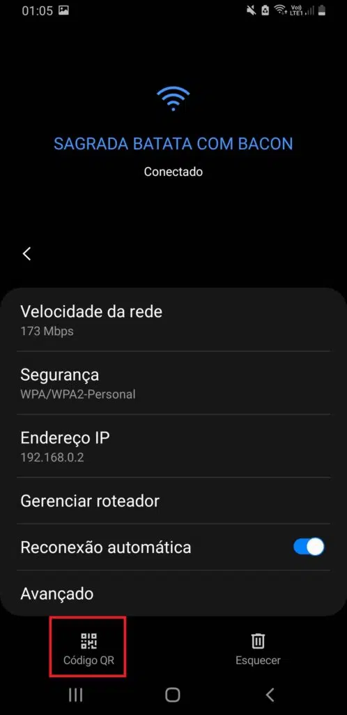 Imagem da tela configuração do android.