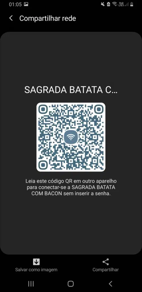 Imagem com o qr code criado no android.