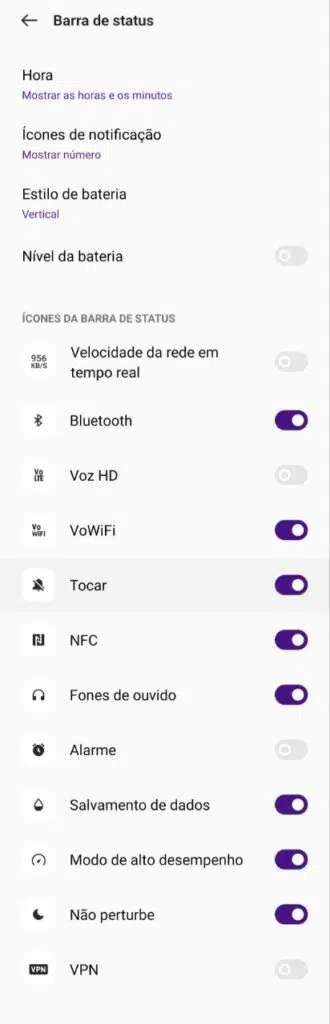 Personalize a barra de status do seu smartphone realme