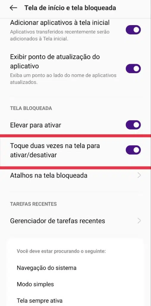 Com a tela bloqueada, ao tocar duas vezes na tela, você acende ou apaga a tela de forma rápida e prática nos smartphones realme