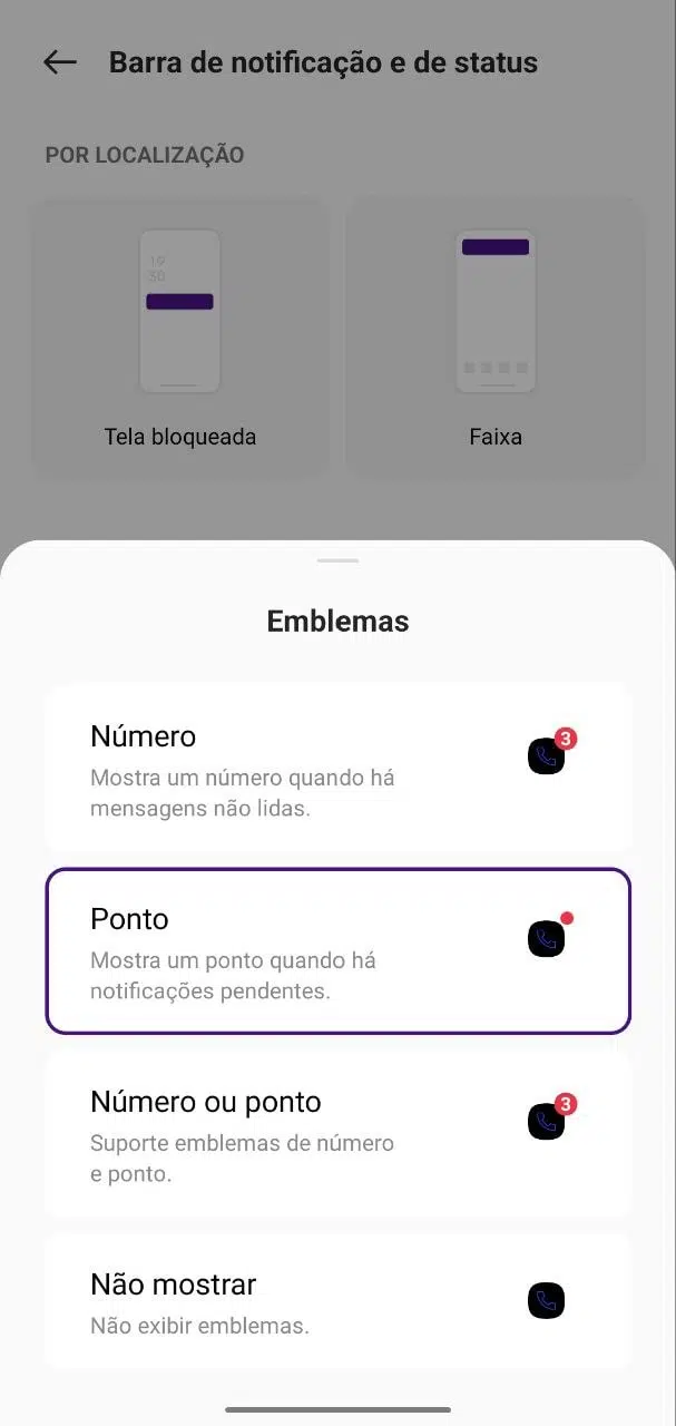 Na realme ui você consegue configurar como prefere ver os emblemas de notificações dos apps